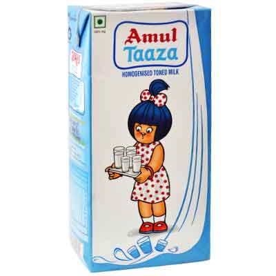 Buy Amul Taaza Toned Milk Tetrapak 1 Ltr
